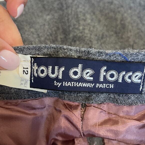 Vintage Old Money Dark Academia Wool Womens Pants Size 12 Gray Preppy Ivy League - Picture 4 of 5